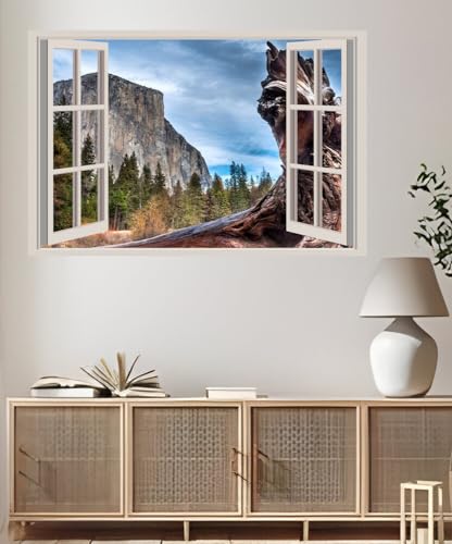 JVERF - JZZA32225 USA Parks Forests| Self-Adhesive Open Window Wall Sticker