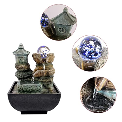 CALANDIS® Water Fountain with Led Lights Desktop Fountain Home Decor Ornament Style 2 | 1 Piece Desktop Water Fountain