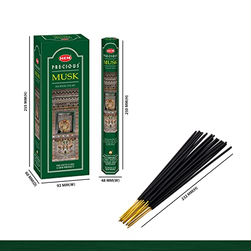 DG-Exodif Hem Precious Musk Incense Stick (9.3 Cm X 6.0 Cm X 25.5cm, Black)