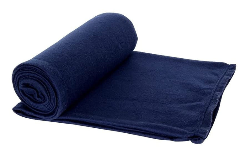 Ilsha® 500 TC Solid/Plain Light Weight Polar Fleece Single Warm Or Hot AC Blanket (90X60 Inches,(Blue)