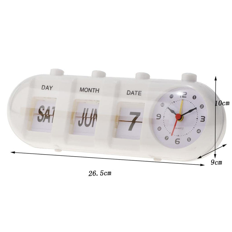 CALANDIS® Creative Digital Manual Flip Down Clock Desk Stand Page Quartz Clock White