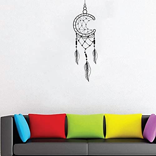 VVWV Moon Dream Catcher Wall Stickers for Living Kids Girls Boys Bedroom Home & Kitchen Hall Wall Decor L x H 25 x 80 Cms