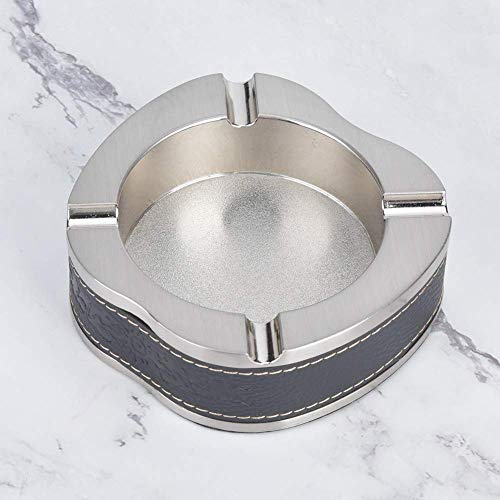 MOON WORLD Brushed Processing PU Leather Ashtray, Integrated Structure Ashtray Delicate Hotel for Living Room Office KTV