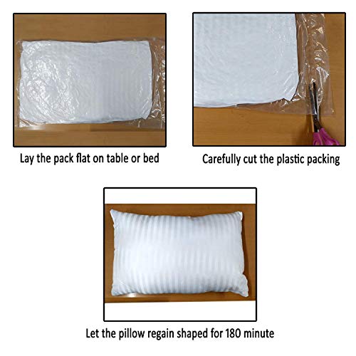 VLYSIUM rectangular 12x18 Inches cushion, Set of 2, Microfiber Hotel Quality Premium Fibre Soft Cushion, Pillow Filler, White