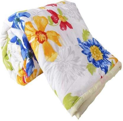 WONDERLOOK Reversible Single Bed AC Blanket Dohar Combo Set of 2 Pc (Polycotton, Multicolor Sunflower Floral Print)