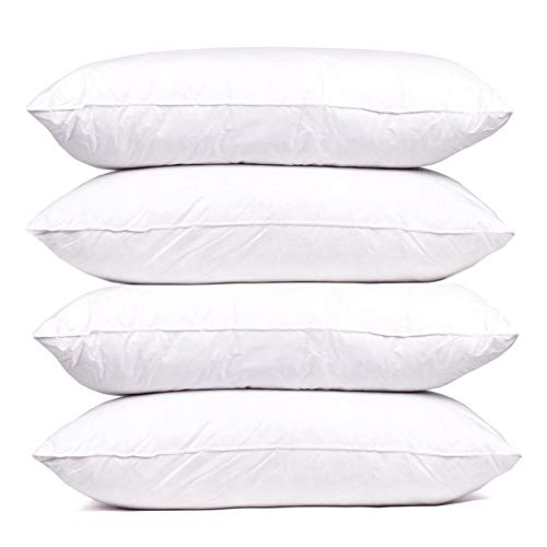 Rajasthan Crafts Microfiber Pillow, 17 x 27 Inch, White, 4 Pieces