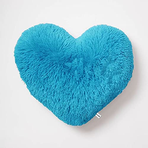 Catchyx Cart Small Heart Shape Pillow in Vibrant Colors. (Aqua Blue)