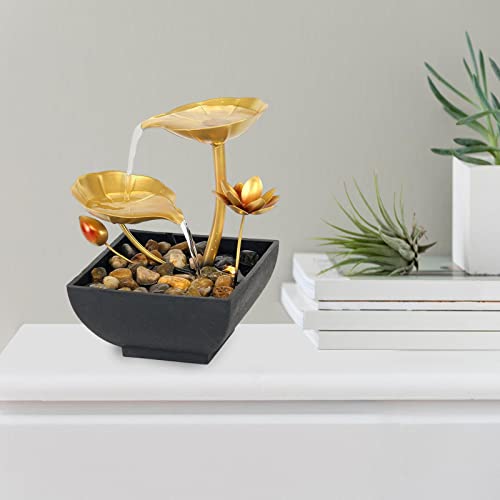 CALANDIS® 2 Tiers Tabletop Fountain Tabletop Waterfall Cascading for Office Decoration Flower'