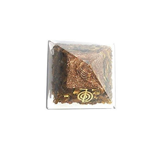 Tiger eye's Gemstone Orgone Pyramid Energy Generator Reiki Healing Chakra 70 mm