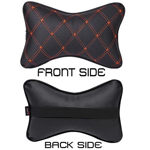 Able Elite Neckrest Necksupporters Pillow Black & Tan for Mini Cooper 3 Door Set of 2 pcs