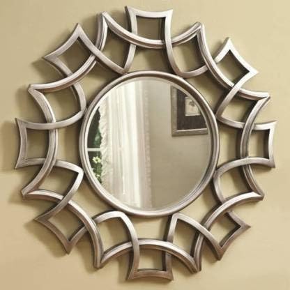 Vas Collection MDF Mirror Frame Fro Wall Decor,Bedroom,Living Room,Bathroom & Hallway(Golden)