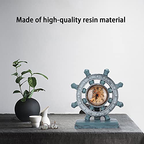 European Retro Clock, Sculptural Ornament Retro Mirror Frame Retro Table Clock Desktop Ornament for Office for Study Room for Living Room