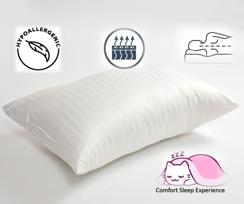 Home Frills Polyester Korean Fibre Organic Soft/Fluffy Look & Feel Anti-Allergy Pillow Packing Pillow - Size 46 x 70 cm - 2 Pieces