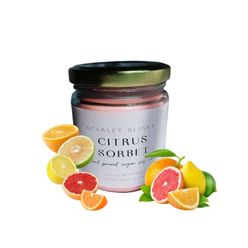 Scarlet Blinks Citrus Sorbet and Jasmine Elixir Candles | Soy Wax Candles | Aroma Therapy Candles | Burning Time :-45 HRS Pack of 2