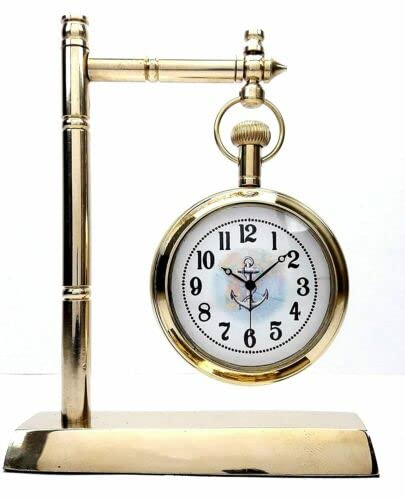 Beautiful Vintage Brass Desk Clock Table Clock Antique Nautical Clock Brass