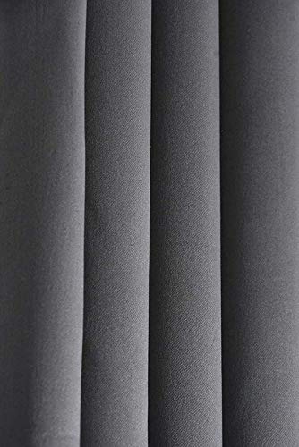 Banchmark Home Furnishings Heavy Fabric Blackout Plain Polyester Eyelet Curtains Set of 2 Pic for Window, Door and Long Door (Long Door - 4 x 9 Feet, Grey)