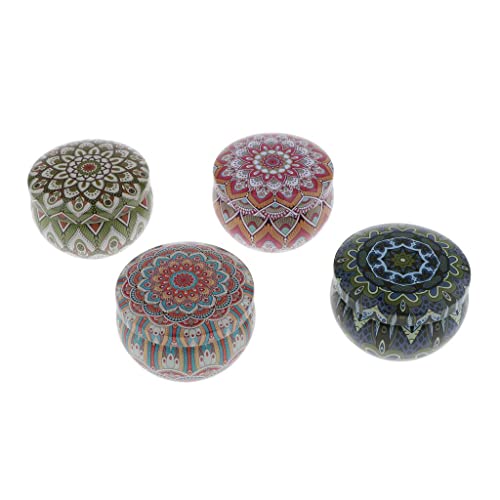 THE STYLE SUTRA 4 Pieces National Style Scented Candle Natural Soy Wax Portable Tin Candles