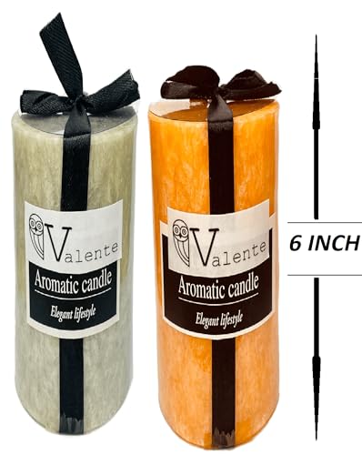 The Decor Affair Scented Pillar Candle Set (3x6 Inches) - Elevate Your Space with Luxurious Fragrance and Décor Enhancement, Pack of 2.