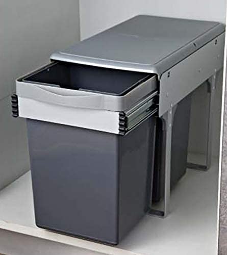 NOW & EVER Plastic Sliding Pull-Out Waste Bin (250 X 452 X 365 Mm)., Grey