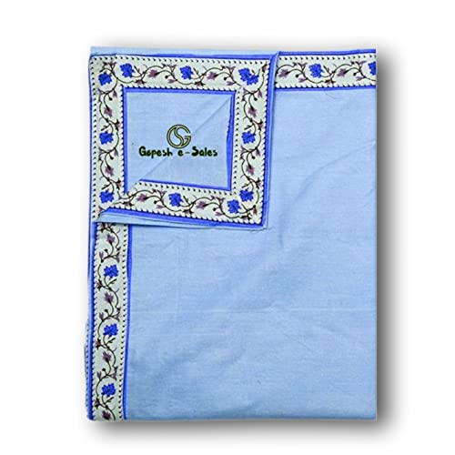 Gopesh e-Sales® 100% Cotton Beautiful Single Bed Size Skin Friendly Summer Blanket/Khes/Dohar/Top Sheet/Chadar (Pack of 1) Blue