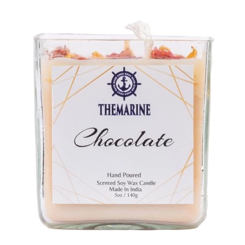 THEMARINE Chocolate Scented jar Candle | Natural Soy Wax | No Smoke Wick