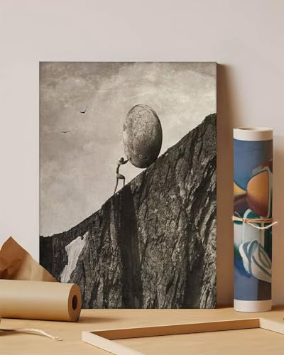 GADGETS WRAP Canvas Gallery Wrap Framed for Home Office Studio Living Room Decoration (11x14inch) - Sisyphus