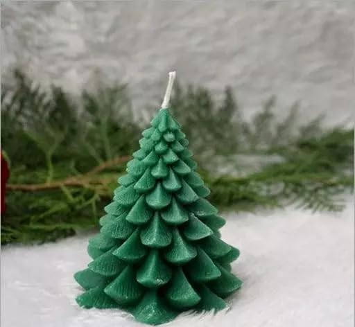 Christmas Candle Aesthetic Soy Wax Candles for Home Décor New Year Decorative Gift Candle Home Party (Christmas Tree – Green)