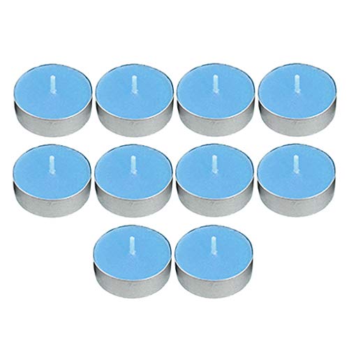 TOG 10pcs Smokeless Round Tealight Candles for 3.5x1cm Blue'|Home & Kitchen| Home Decor| Candles'