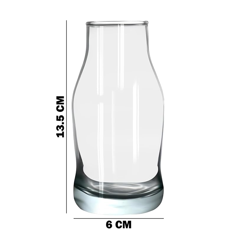 Urban Moon Glass Vase, Flower Vase, Vessel, Money Plant Pot, Glass Bottle for Milk, Coffee, Tea | Restaurants, Modern Kitchen, Office, Table & Home Decoration & Gifts - Set of 2 Piece