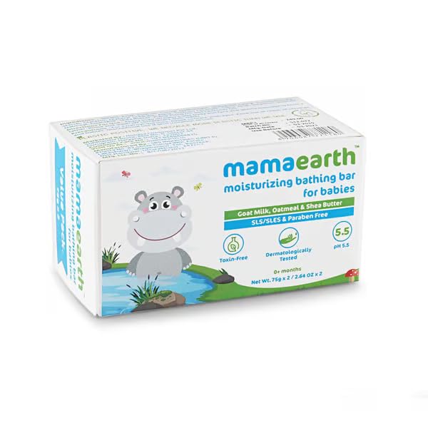 Mamaearth Bathing Bar for Babies - 75g (Pack of 4), Moisturizing