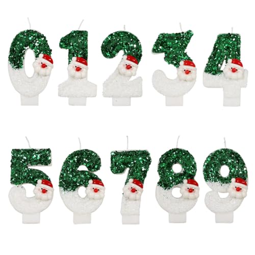 Christmas Happy Birthday Candles for Cake Decorating Supplies Unscented Number Candles Cake Topper Decorations 0