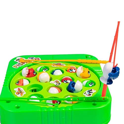 Amitasha Rotating Pond Fish Catcher Game for Kids - 15 Fishes & 3 Fish Catching Rod