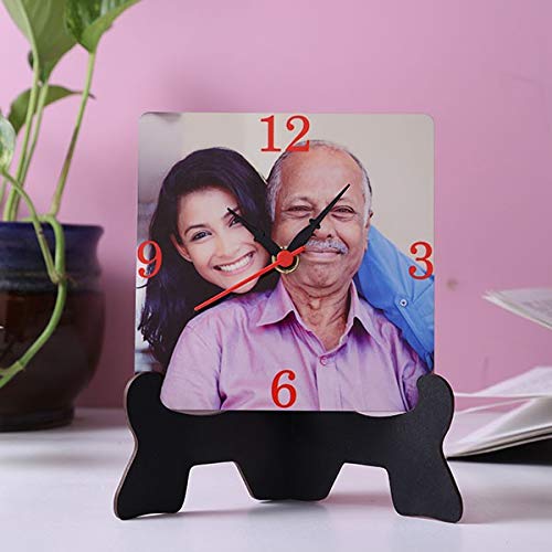 Sparkle Gift and Decor Elegant Table Clock with Stand Personalized Clock with Photo Big Size Gift Frames Gifts Birthday for Anniversary