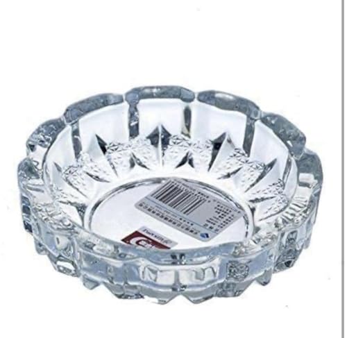 Worlds | Crystal Glass Ashtray and Feng Shui Prosperity Plate, 12 cm, Clear