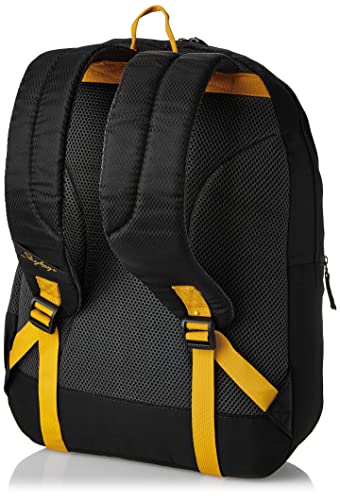 Skybags Casual Backpack 28L, 2 Main Compartments, Bottle Pocket, Front Pocket, Padded Shoulder Straps | Black | Brat