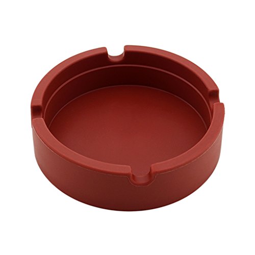 SECRET DESIRE™ Round Silicone Ashtray Smoking Cigar Holder for Tabletop Office Brown