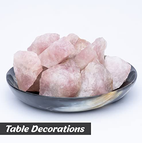 Zaicus Rose Quartz Rough Stone - Raw Stones and Crystals Bulk for Tumbling, Jewelry Making, Cabbing, Lapidary, Fountain Rocks, Decoration, Wire Wrapping, Reiki Crystal (500 Gram)