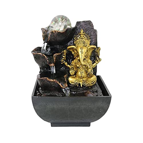 CALANDIS® Ganesha Statues Indoor Tabletop Fountain Collectibles Decorative Gift 13cmx13cmx18cm'