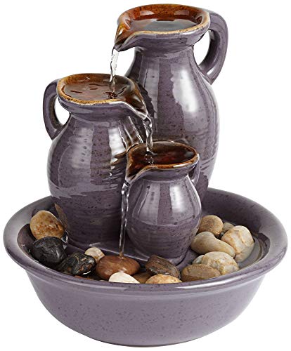 Triple Jug Indoor-Outdoor Tabletop Fountain by John Timberland