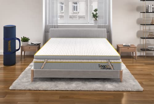 SleepSmith Mattress Topper with Flip Memory Foam & Graphite Infused Cloud Foam, 2-in-1 Reversible Soft & Body Supportive Mattress Topper/Gadda (King Size, 72"x 60"x2")