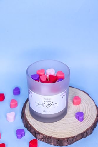 Cosyler Sweet Bloom Soy Wax Scented Candle | Upto 40 hrs Burning Time | 200g