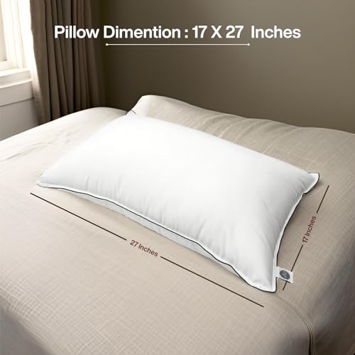 bien LIVING Extra Soft Microfiber Filled Plush Pillow, Down Alternative Hypoallergenic Pillow, 17 x 27 Inches, White (Pack of 2)