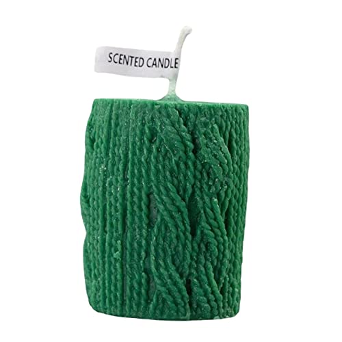 ATORSE® Mini Yarn Candle Flameless Decorative Romantic for Holiday Valentines Dating Green