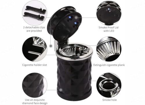 KRIAA ENTERPRISE Cigarette Ashtray with Lid –Durable, Rust-Proof, and Easy to Clean - Non-Tip, Durable, Windproof Design for Home, Office, or Garden Use