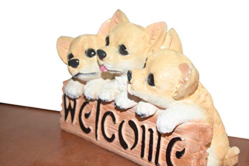 Cream-Ivory Modern & Contemporary Polyresin Material Cute Dogs Figurine