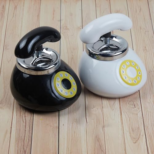 Pakhi Decor Smokeless Ceramic Push Down Ashtray for Cigarettes, Round, White (11387)