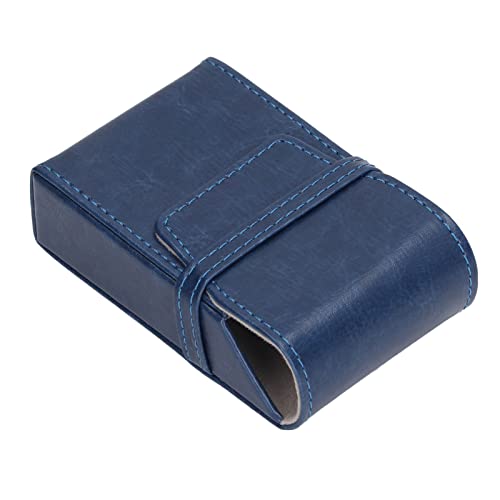 PU Leather Cigarette Box, Cigarette Holder Universal Fine Workmanship 20 Capacity Portable for Home (Blue)