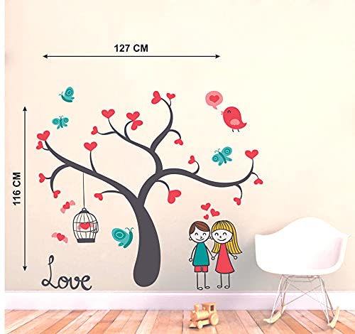 Sticker Cart™ Animated Couple Tree Wall Sticker for Living Room, Bed Room, Kide Room