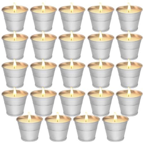 24PCS Citronella Candles - Garden Citronella Scented Candles Outdoors, 120-180 Hours Burning, Natural Soy Wax, Portable Jar Candle Gift Sets for Home Patio Yard Indoors, Balcony, Camping