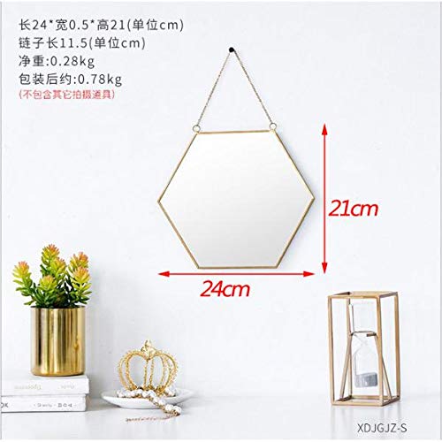 ATORSE® Nordic Wrought Iron Gold Dessing Mirror Wall Hanging Bathroom Wall Mirror S